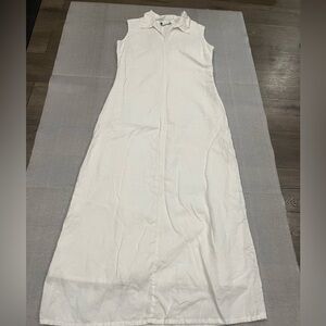 [6]Vintage La Redoute Linen/Cotton Maxi Sleeveless Shift Dress